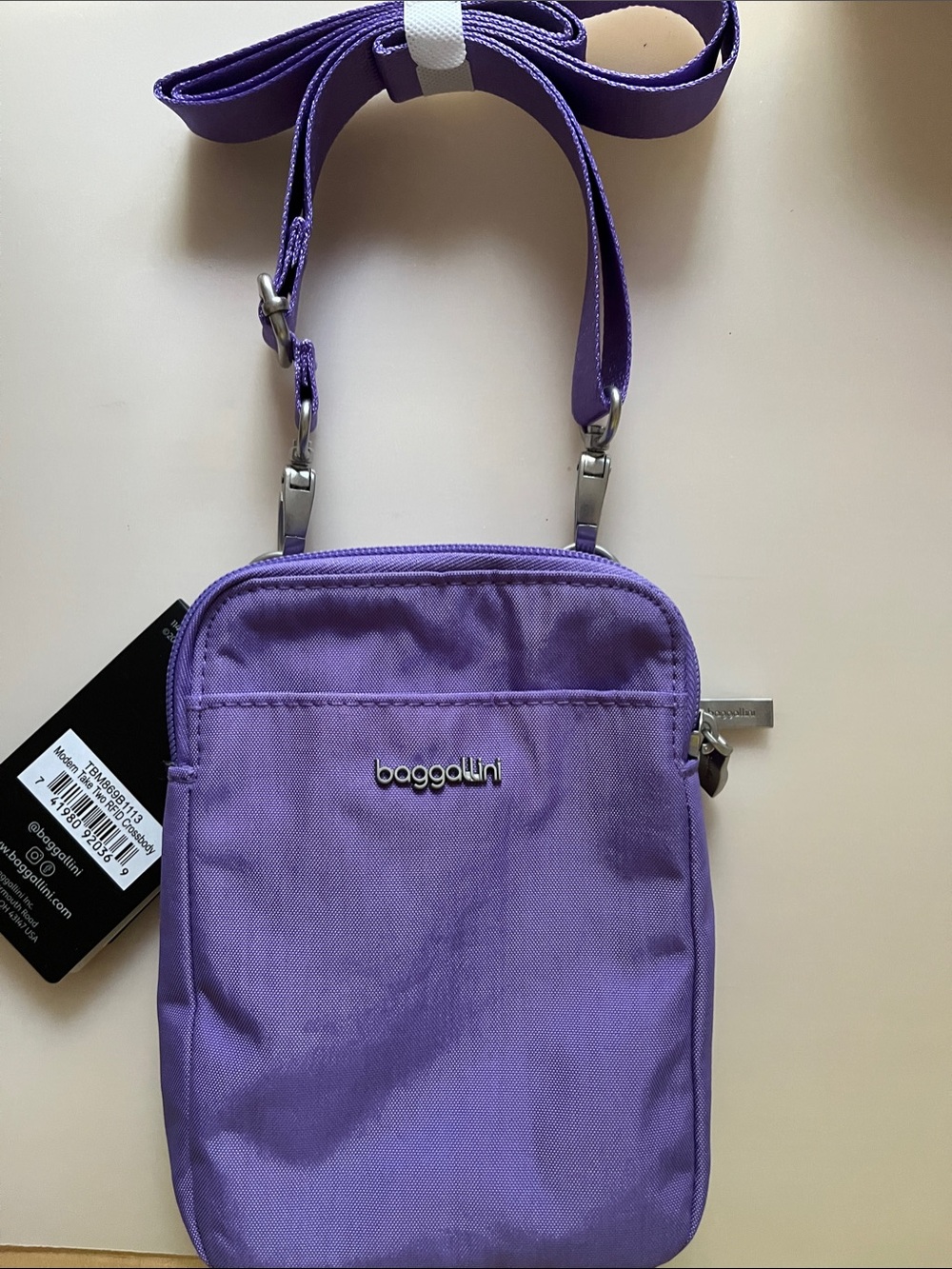 Baggallini Modern Take Two Lavender Surf Crossbody Bag NWT